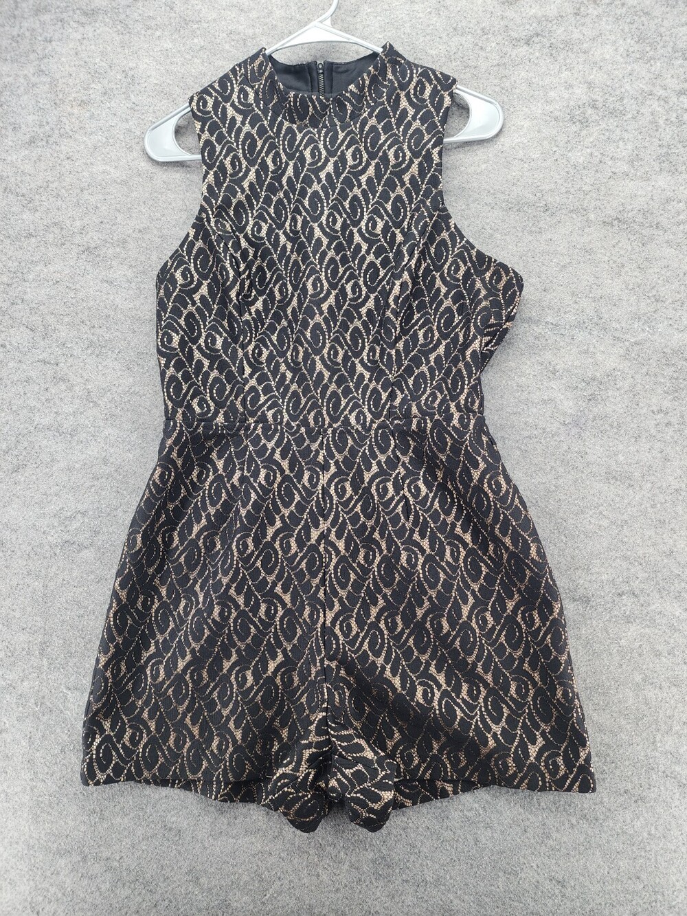 Charlotte Russe Romper Womens Large Sleeveless Black Gold